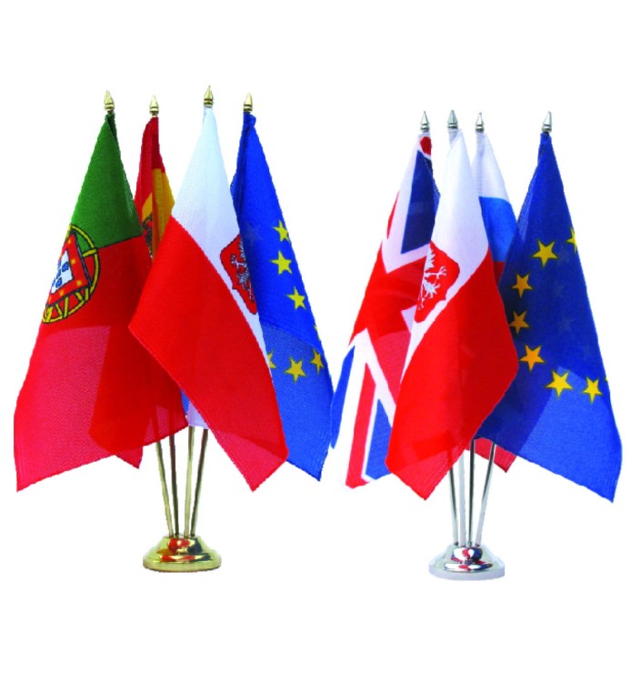 Stojaczek na proporczyk czteroramienny srebrny