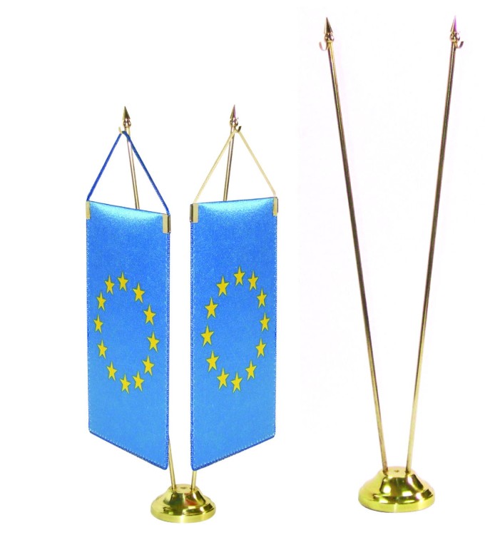 Stojaczek na proporczyk 2-ramienny złoty klasyczny