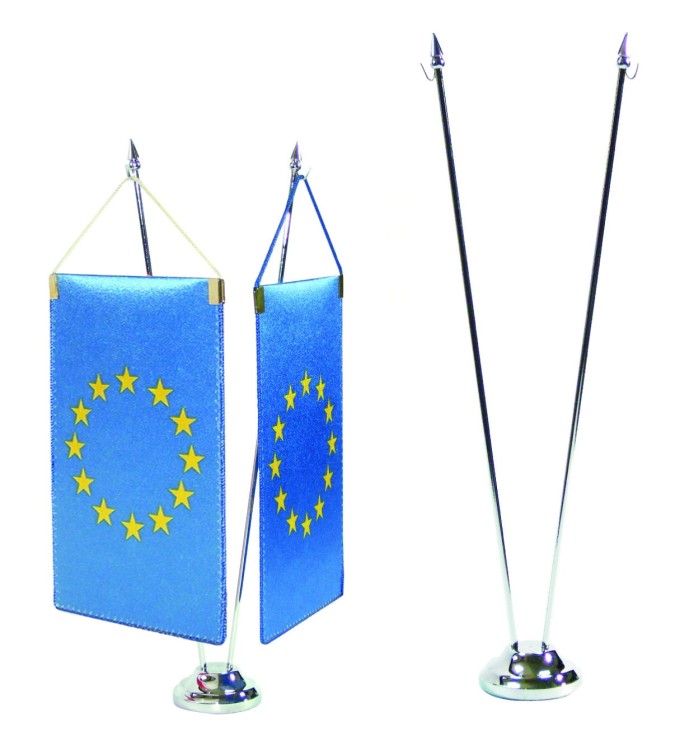 Stojaczek na proporczyk 2-ramienny srebrny klasyczny